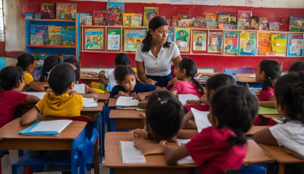 Costa Rican children in a classroom